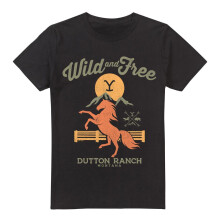 (4XL, Black) Yellowstone Mens Wild & Free T-Shirt