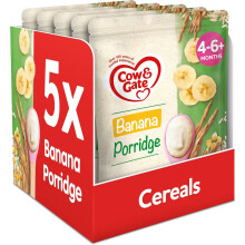 Cow & Gate Banana Porridge Baby Food Cereal, 4-6+ Months, 125g (Pack of 5)