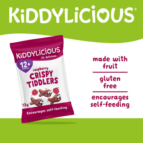 Kiddylicious Raspberry Crispy Tiddlers - 12+ Months - 18 Packs 2