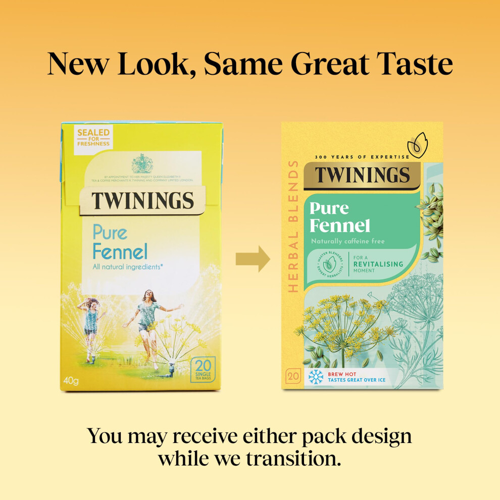 Twinings Pure Fennel Herbal Infusion Flavoured Tea 80 Biodegradable T