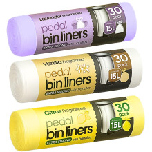 90 Extra Scented Bin Liners 15l | Fragranced Pedal Bin Bags Lavender