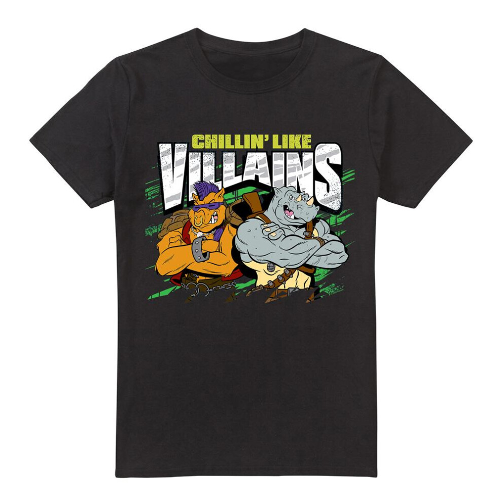 Teenage Mutant Ninja Turtles (S, Black) Mens Chillin Like Villains T-Shirt