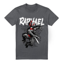 (L, Charcoal) Teenage Mutant Ninja Turtles Mens Raphael T-Shirt