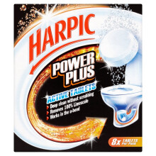 Harpic Powerplus Active Tablets, Original Scent, Pack 1 x 8 Tablets, Deep Clean
