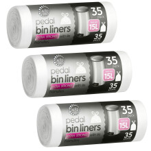 Extra Pedal Bin Liners 15l Plastic Bags | Bin Liners w/ Tie Handles