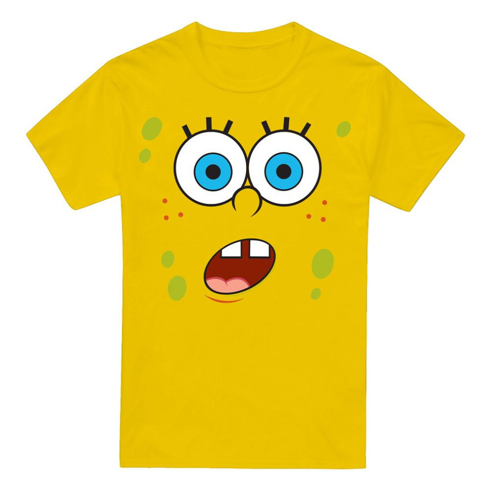 Spongebob Squarepants (Xxl, Yellow) Mens Surprise Face T-Shirt