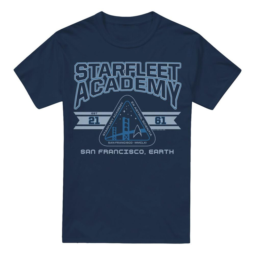Star Trek (Xxl, Navy) Mens Starfleet Academy Earth T-Shirt Blue,Multicoloured