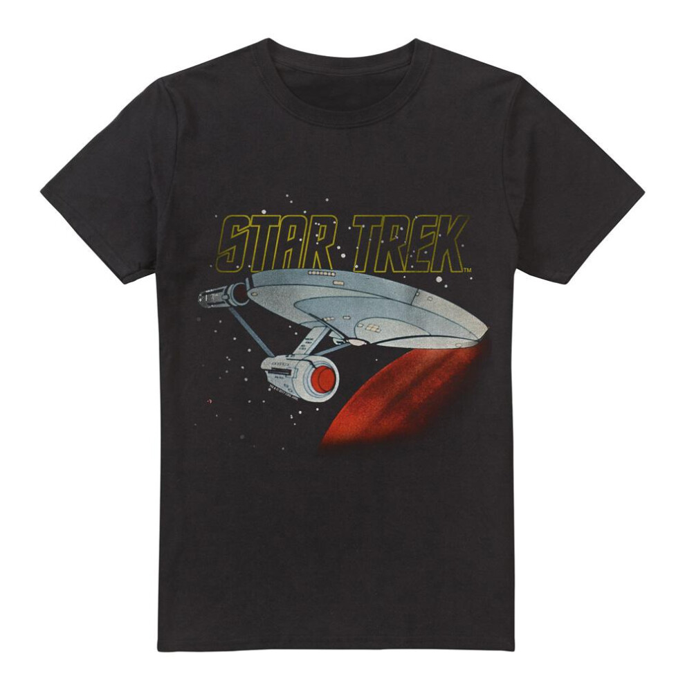 Star Trek (4Xl, ) Mens Enterprise Retro T-Shirt Black