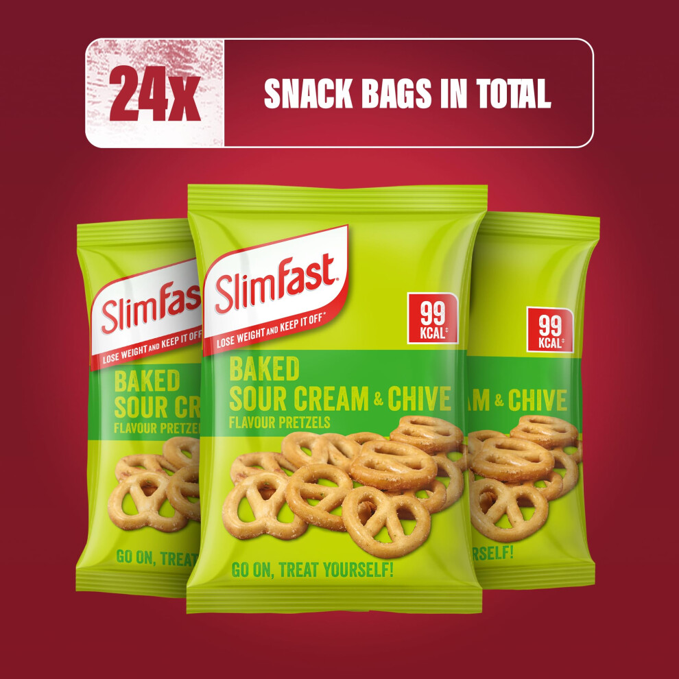 Slimfast • Pretzel Snack Bag • Sour Cream Chive Flavour • Low Calorie