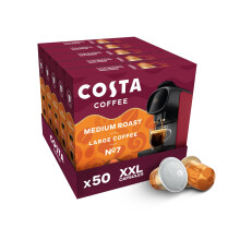 Costa Smooth Medium Roast XXL Coffee Pods (Pack of 5, Total 50 Coffee Capsules)