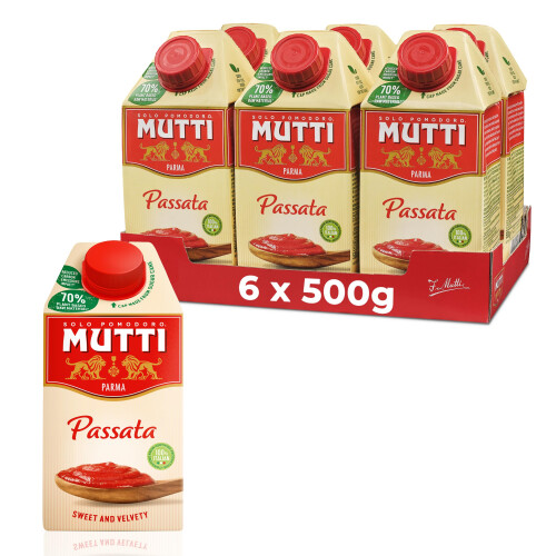 Mutti – Passata, Sieved Tomatoes, 500g, (Pack of