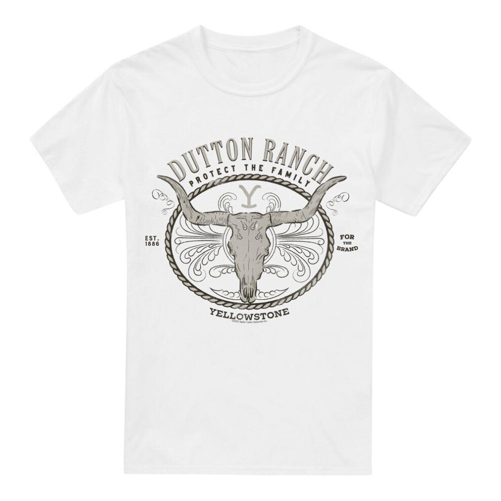 Yellowstone (5Xl, ) Mens Dutton Ranch T-Shirt White