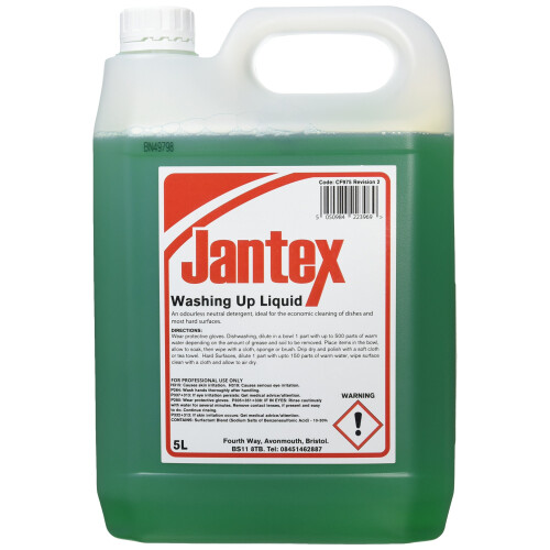 Jantex Washing Up Liquid Concentrate 5 Litre, Green, Pack Quantity: 1