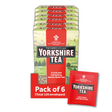 Yorkshire Tea, Individually Wrapped & Tagged Tea Bags, 6 Boxes of 20