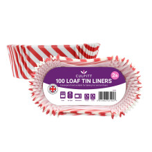 Culpitt 2lb Loaf Tin Liners | Stripe | 100 Pack | Greaseproof Paper