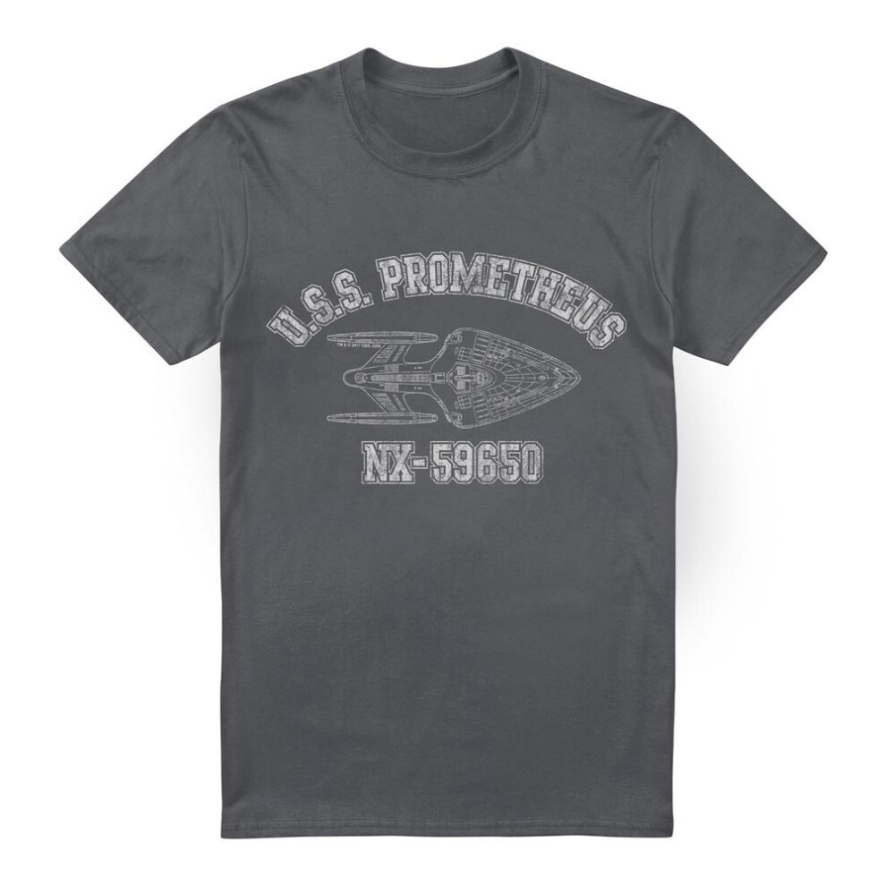 Star Trek (Xxl, Charcoal) Mens Prometheus Athletic T-Shirt Multicoloured