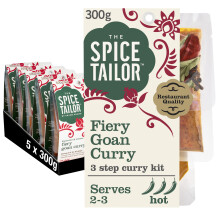 The Spice Tailor - Indian Curry Sauce Meal Kit Fiery Goan Curry, Pack of 5, Vege