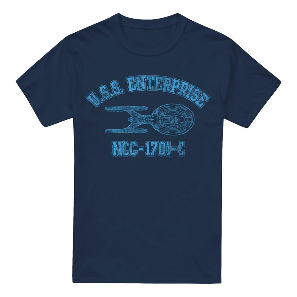 Star Trek (4Xl, Navy) Mens Enterprise E Athletic T-Shirt Blue,Multicoloured