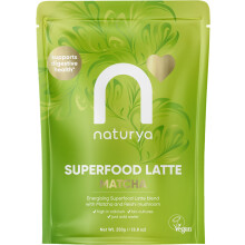 Naturya Energizing Matcha Superfood Latte Blend 250g - Creamy Vegan & Gluten-Free Matcha Green Tea with Coconut Milk, Reishi Mushroom