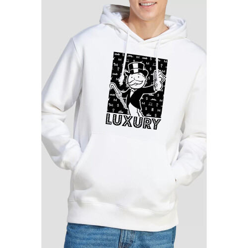 Monopoly (XL, White) Monopoly Mens Hoodie 1