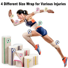 5 Rollen Elastische Bandage - Kompressionsbandage mit Selbstverschluss und Zusätzlichen Clips, Latexfreie Bandage für Den Sport, C