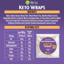 KeLo Low Carb High Protein Wraps 12 x 40g Keto Wraps Versatile Conv