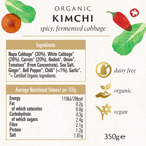 Biona Organic Kimchi 350g, Pack 6 - Napa & White Cabbage 1