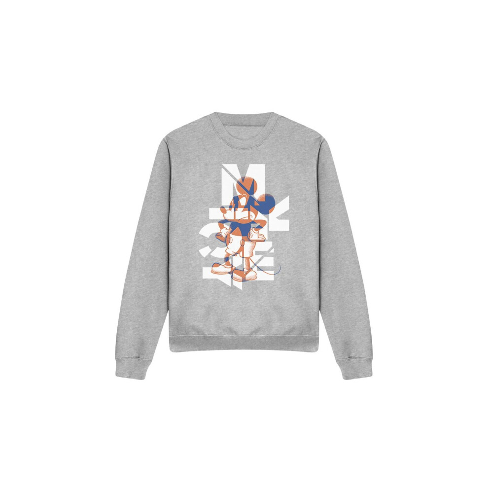 Disney (Xxl, Sport Heather) Unisex Adult Mickey Mouse Colour Fill Sweatshirt