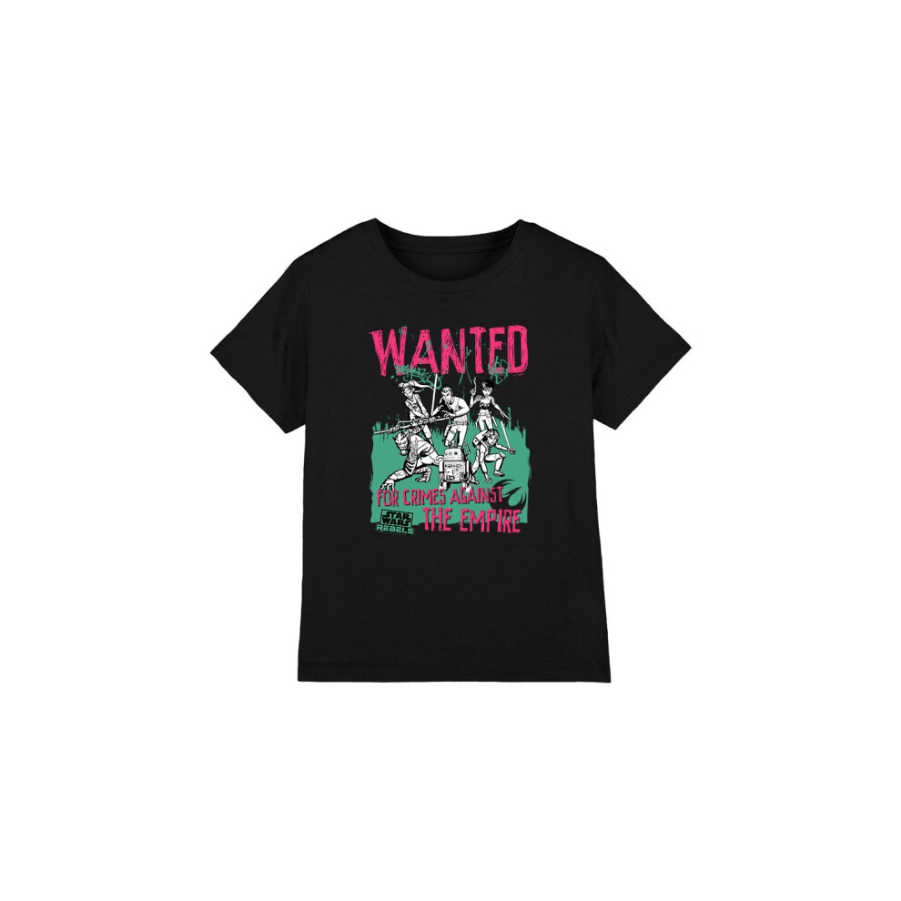 Star Wars (12-13 Years, Black) Childrens/Kids Wanted Rebels T-Shirt
