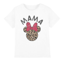 (3-4 Years, White) Disney Childrens/Kids Mama Minnie Mouse Leopard Print Mothers Day T-Shirt