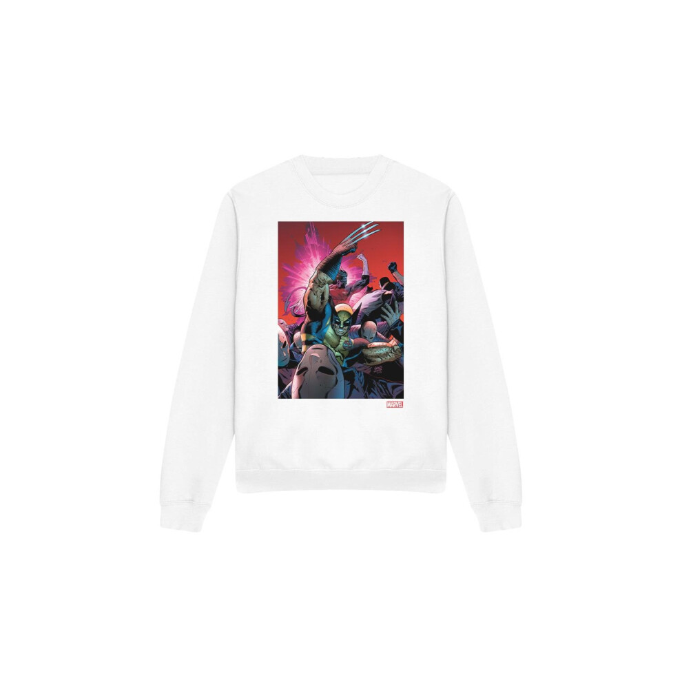 Marvel (M, ) Unisex Adult X-Men Wolverine Nightcrawler Comic Cover Sweatshirt White
