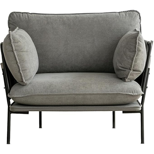 Modern Accent Armchair with Metal Frame
