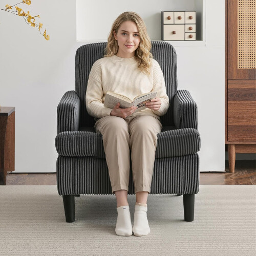 YODOLLA Armchair Grey Corduroy 1