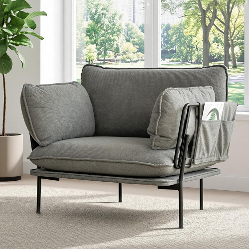 Modern Accent Armchair with Metal Frame 1