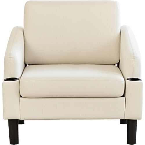 YODOLLA Fabric Accent Armchair with Cup Holders