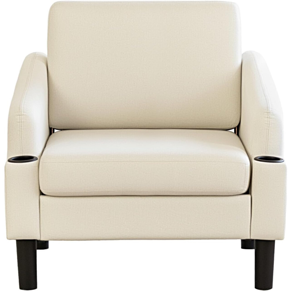 Yodolla Fabric Accent Armchair With Cup Holders
