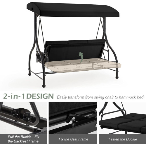 3 Seater Garden Swing Seat Bed 1