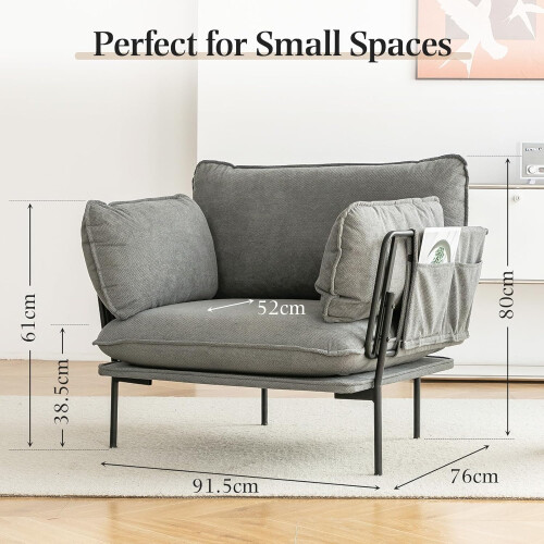 Modern Accent Armchair with Metal Frame 2