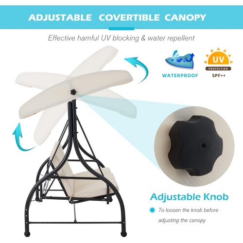3 Seater Garden Swing Seat Bed 1