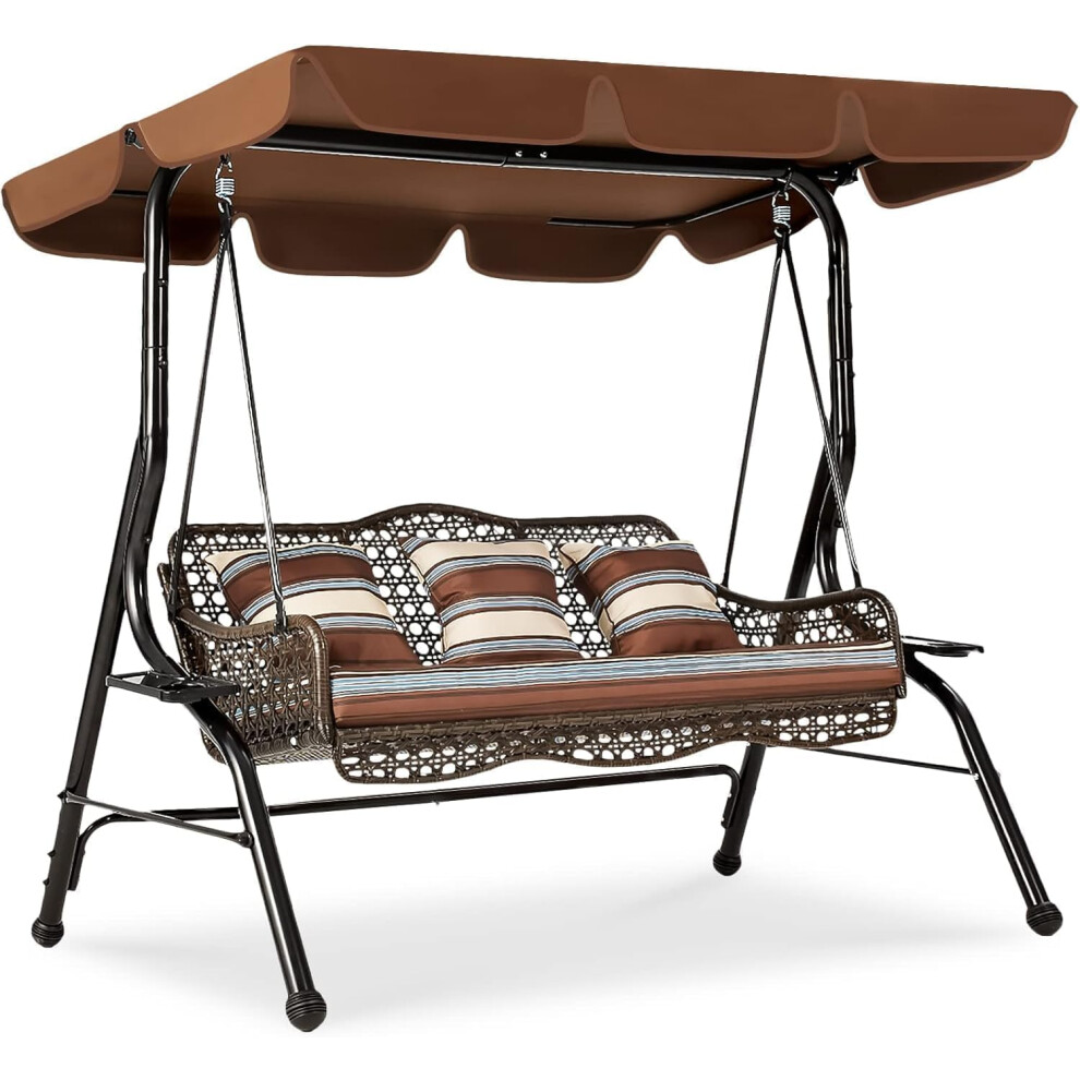 Yodolla 3 Seater Garden Swing Chair With Adjustable Canopy