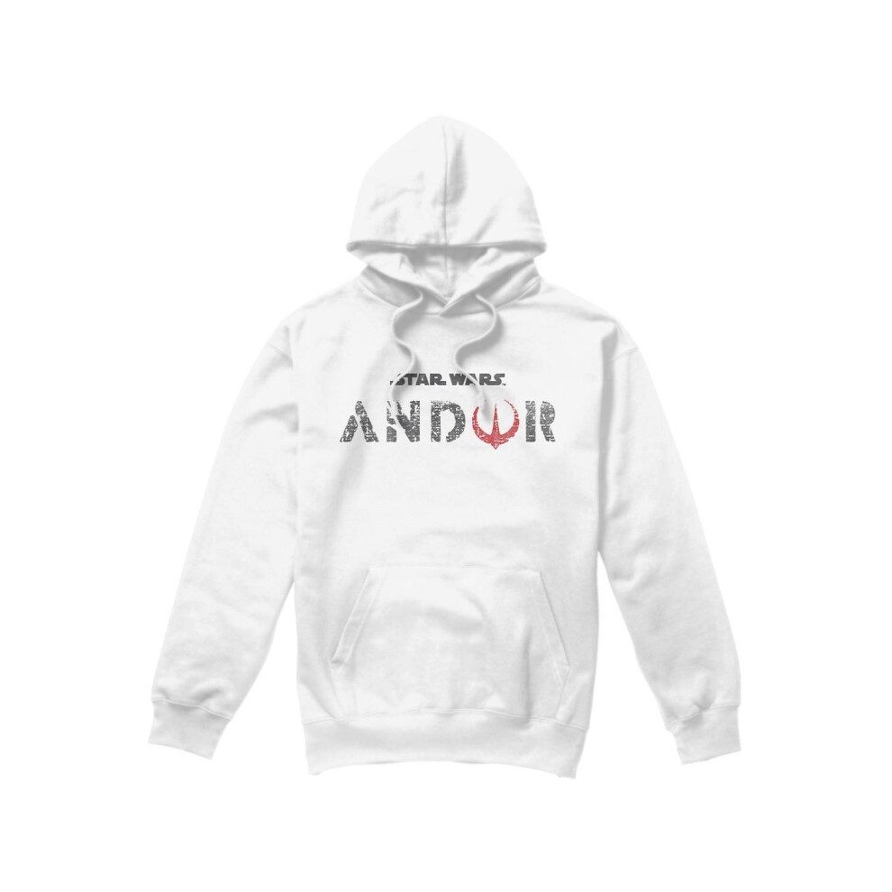 Star Wars (L, ) Mens Andor Logo Hoodie White