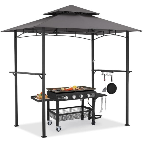 Grillpavillon 2,4m1,5m, Grillüberdachung für Außengrill