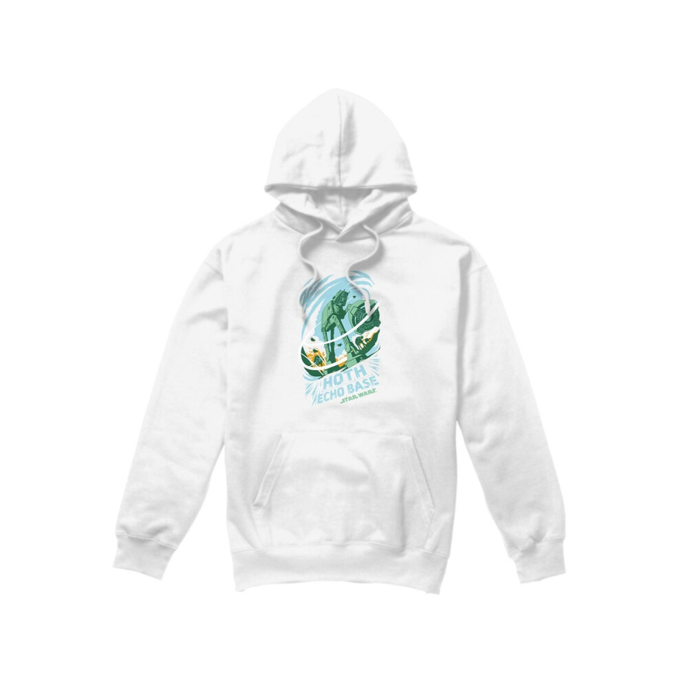 Star Wars (L, ) Mens Echo Base Attack Hoodie White