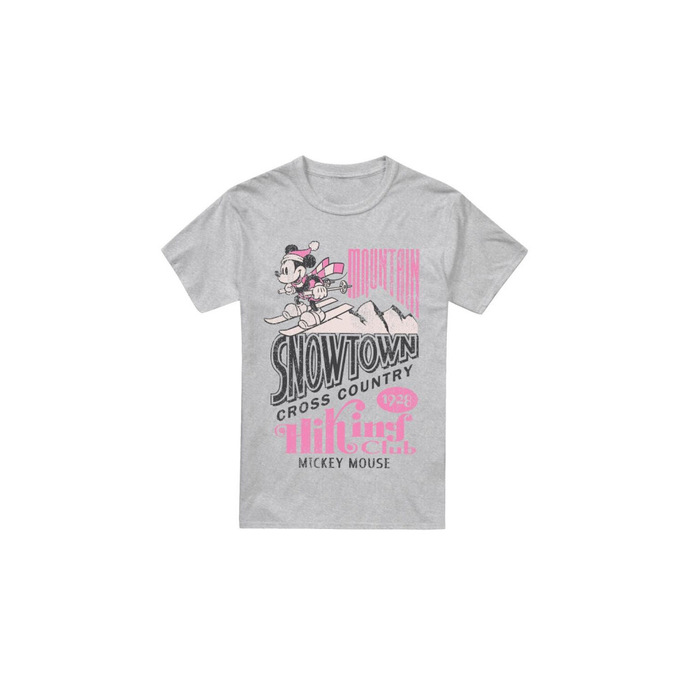 Disney (S, Sport Heather) Mens Snowtown Ski Mickey Mouse T-Shirt