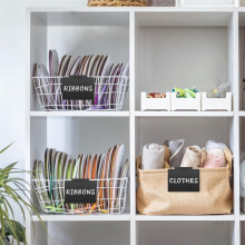 Basket Labels Clip for Storage Bins - Plastic Removable Basket Bin Clip Labels Dry Erase Basket Labels,32PCS