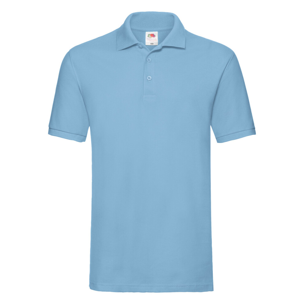 Fruit Of The Loom (L, Sky ) Unisex Adult Premium Polo Shirt Blue