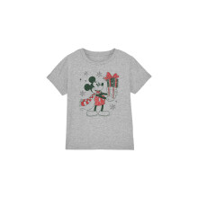 (3-4 Years, Sport Heather) Disney Childrens/Kids Mickey Mouse Present Christmas T-Shirt