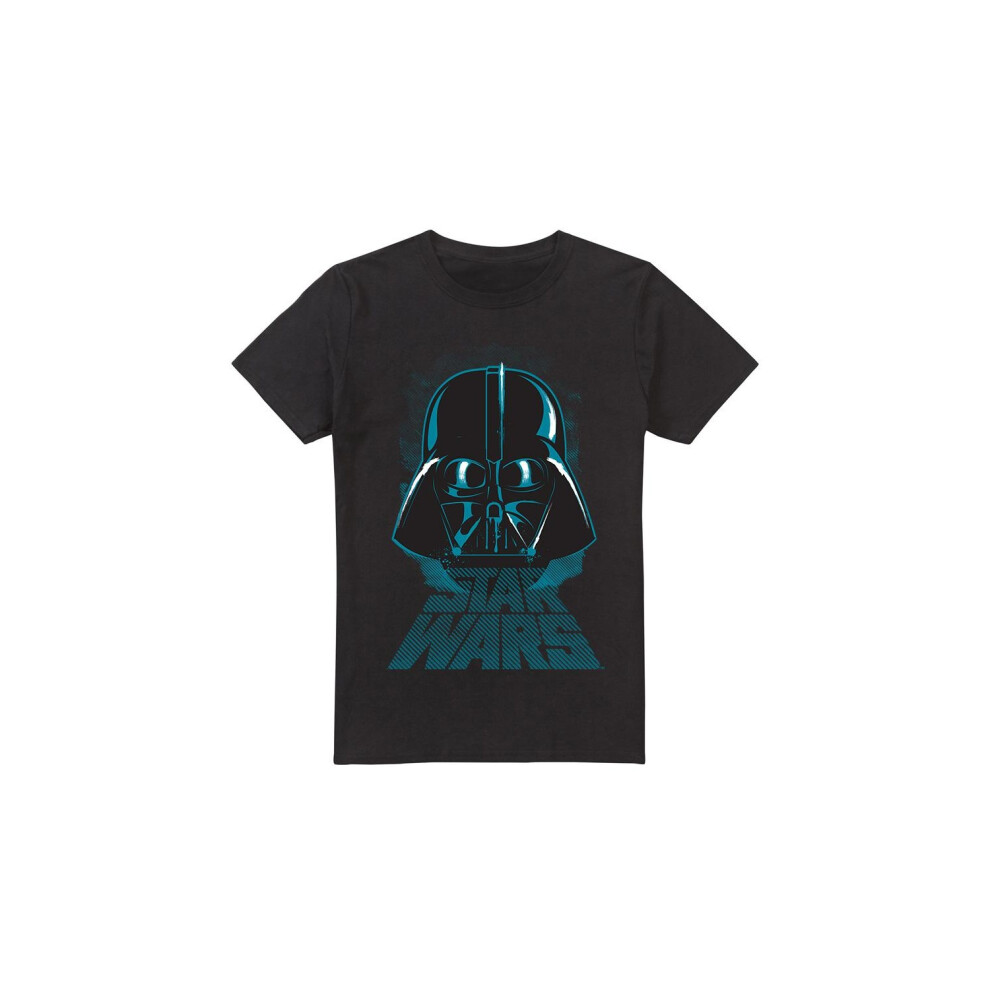 Star Wars (L, ) Mens Darth Vader Distressed T-Shirt Black