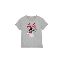 (5-6 Years, Sport Heather) Disney Childrens/Kids Love You Mickey Mouse Cupid Valentine's Day T-Shirt