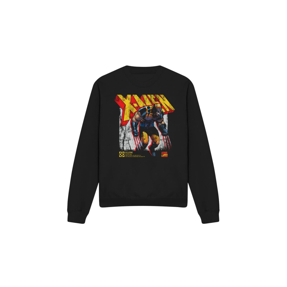 Marvel (L, Black) Unisex Adult X-Men Wolverine Infographic Sweatshirt